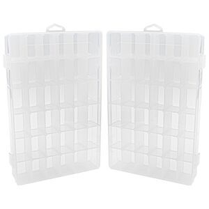 Clear Plastic Small Compartment Multi-Use Storage Box, Set of 2